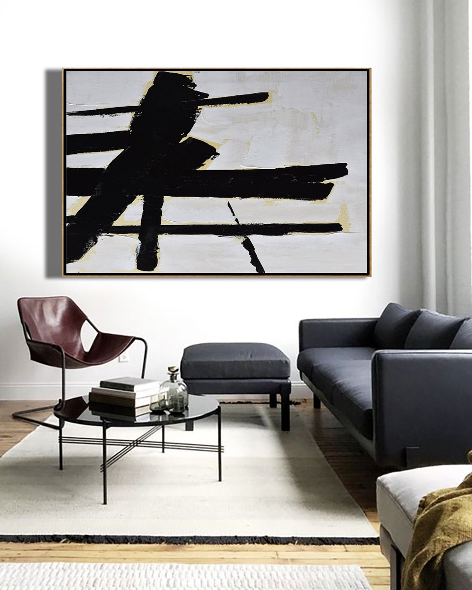 Horizontal Palette Knife Minimalist Art #C39Z - Click Image to Close